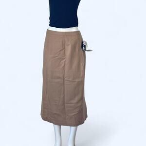 vintage skirt 100% wool clean girl french girl light Academia tan beige 90s